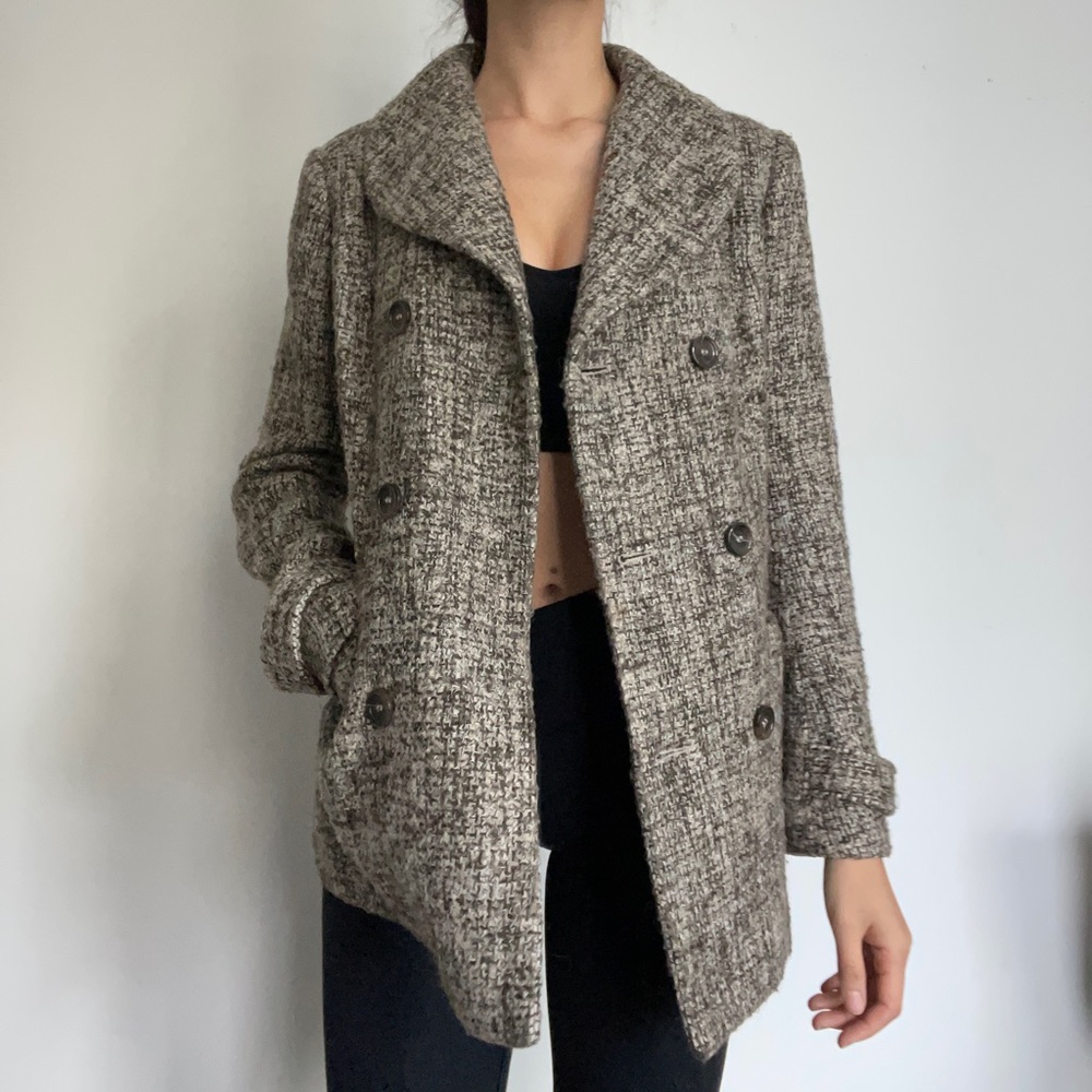 Kenzie size M winter wool blend tweed coat